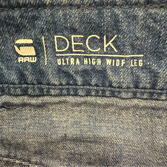 G-Star Women’s Jeans Ultra High Deck Wide Leg Raw Hem Size 27 Waist x 30 Length - Picture 8 of 16
